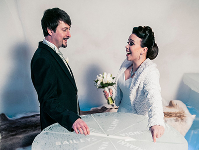 Bride and Groom in Bar